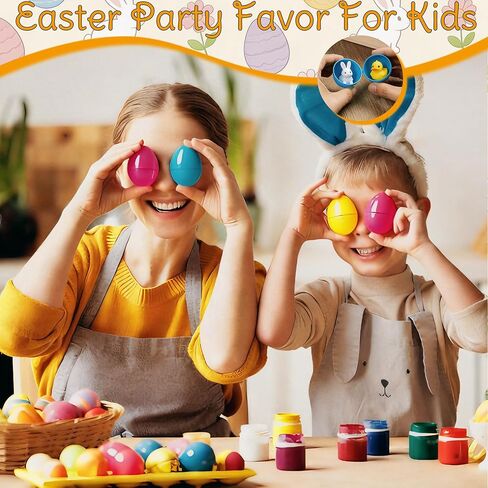 Fillable Easter Eggs 2.4" Inch Hinged Colorful Bright & Thick Plastic Shells Easter Eggs,Perfect for Easter Egg Hunt, Suprise Egg, Easter Hunt(36 Pack) in Saudi Arabia