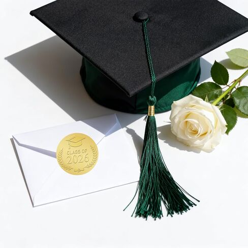 100Pcs Class of 2026 Stickers, 2" Gold Foil Embossed Graduation Stickers for Envelopes, Transparent Congrats Grad Stickers for School Invitation Labels Grad Party Favors in Saudi Arabia