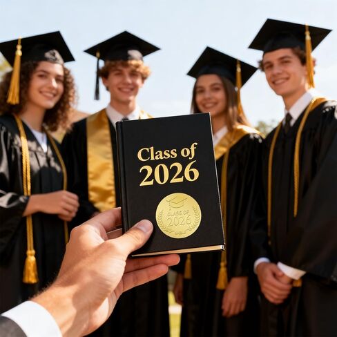 100Pcs Class of 2026 Stickers, 2" Gold Foil Embossed Graduation Stickers for Envelopes, Transparent Congrats Grad Stickers for School Invitation Labels Grad Party Favors in Saudi Arabia