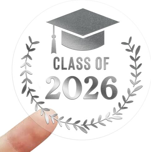 100 Pack Class of 2026 Graduation Stickers, Gold Foil Embossed Graduation Envelope Seals, Metallic Graduation Invitation Stickers for High School & College Graduation Party Favors, 1.5 Inch in Saudi Arabia