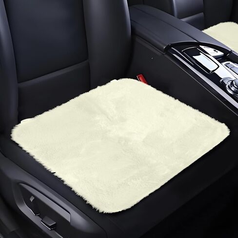 wuyaoyao 2PCS Sheepskin Car Seat Cushion, Soft Comfort Fluffy Faux Fur Front Seat Cover Pads, Fuzzy Winter Warm Auto Driver Seats Protector Pad for Most Vehicles, Interior Car Accessories (Black) in Kuwait