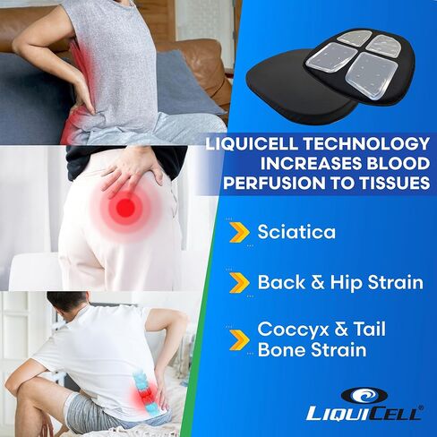 حزمة وسائد ERGO21 الأصلية والسفر مع تقنية LiquiCell - تخفيف آلام عظم الذنب وعرق النسا والورك وأسفل الظهر - وسائد مقاعد للسيارة والشاحنات والمكتب والسفر والكراسي المتحركة والاستخدام المنزلي in Kuwait