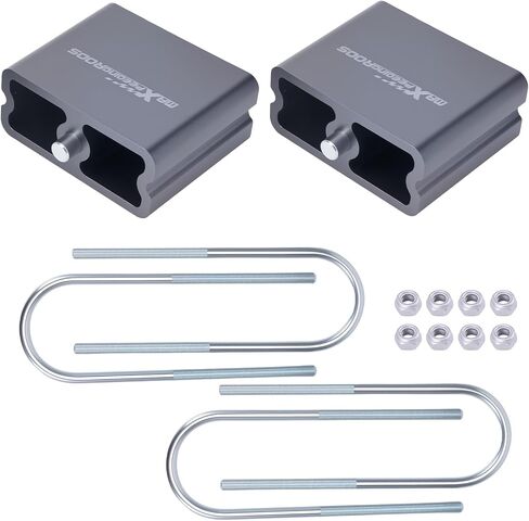 maXpeedingrods Universal 4" Lowering Block Kit, Leaf Spring Aluminum Drop Kit with U-Bolts in Kuwait
