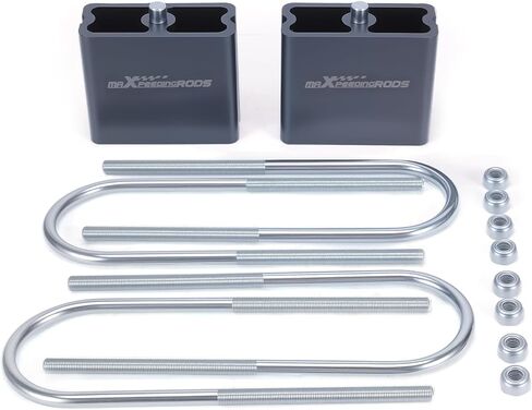 maXpeedingrods Universal 4" Lowering Block Kit, Leaf Spring Aluminum Drop Kit with U-Bolts in Kuwait