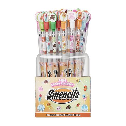 أسطوانة Candy Counter Smencils - أقلام الرصاص المعطرة HB #2، عدد 50، هدايا للأطفال، هدايا الحفلات، مكافآت الفصل الدراسي in Kuwait