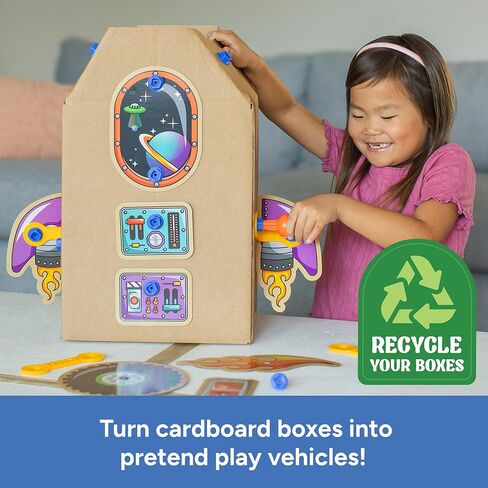 Educational Insights Boxineers Cardboard Vehicles - Creative Craft Supplies for Kids Projects, Cardboard Tools for Kids, DIY Fine Motor Activities, Kids Crafts and STEM Construction Kits in Kuwait