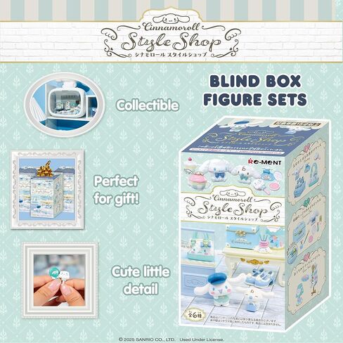 Hamee RE-Ment Hello Kitty and Friends Blind Box Diorama Miniature Figure Set for Birthday Gift, Party Favor, Collectible Figurine, Sanrio Fan (Cinnamoroll Style Shop) - 1 Pc. Mystery Set in Kuwait