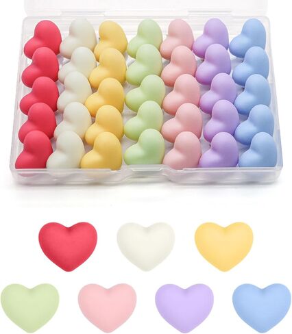 35 Pcs Cute Heart Push Pins,Colorful Fun Push Pins for Bulletin Board/Cork Board Decorative Thumb Tacks for Wall Fix Maps Photos Home Offices Schools Supplies(7 Colors) in Kuwait