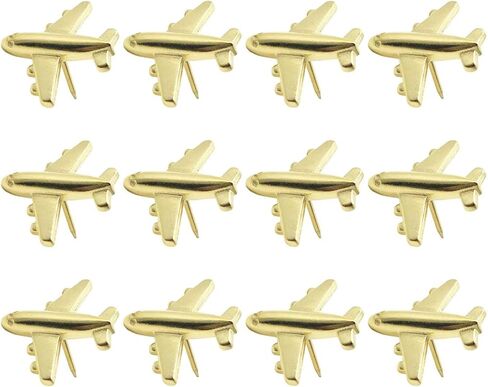 Small Metal Airplane Push Pins,Gold Aircraft Pushpin,Decorative Plane Pin,Thumb Tacks for Bulletin Cork Board Office School Supplies,Fun Shaped Thumbtacks for DIY/Home/Office (12*Gold+12*Silver) in Kuwait