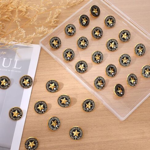 30 Pcs Employee of The Month Lapel Pins Excellence in Service Employee of The Month Pin Metal Gold Star Pins Brooch Motivational Performance End of Year Reward Gifts for Staff Team Volunteer in Kuwait