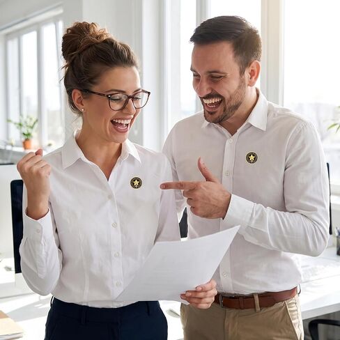 30 Pcs Employee of The Month Lapel Pins Excellence in Service Employee of The Month Pin Metal Gold Star Pins Brooch Motivational Performance End of Year Reward Gifts for Staff Team Volunteer in Kuwait