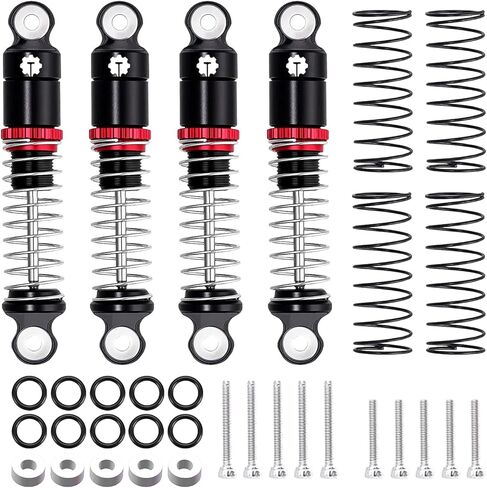 4PCS Aluminum 27mm Shock Absorber Damper Set for Axial SCX30 1/30 RC Crawler Car Upgrades,Black in Kuwait