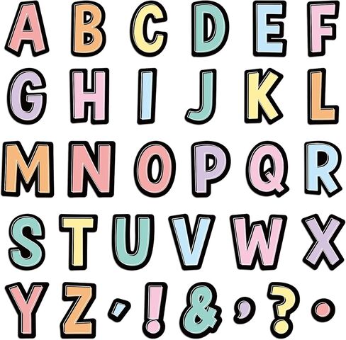 gersoniel 128 جهاز كمبيوتر شخصى كبير 7 "لوحة رسائل مجموعة باستيل بوب جريئة كتلة مجموعة تتضمن 104 حرفا، 24 علامة ترقيم، ونقاط لاصقة انقطاع الرسالة لمعلم طلاب المدارس المنزلية في الفصول الدراسية in Kuwait