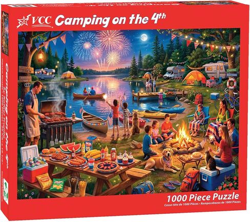 VCC 1000 Piece Jigsaw Puzzle for Adults - 4th of July Puzzle, Random Cut Interlocking Pieces, Premium Thick Puzzle Board, Tight Snap Fit, 26.6" x 19.25" in Kuwait