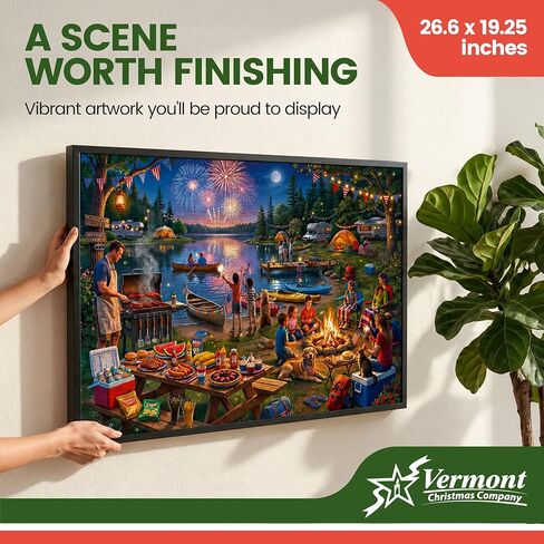 VCC 1000 Piece Jigsaw Puzzle for Adults - 4th of July Puzzle, Random Cut Interlocking Pieces, Premium Thick Puzzle Board, Tight Snap Fit, 26.6" x 19.25" in Kuwait