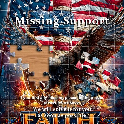 250th Anniversary American Flag Puzzle, Bald Eagle Liberty Patriotic Puzzles 1000 Pieces, USA Freedom Cross Vintage Jigsaw Puzzle for Adults in Kuwait