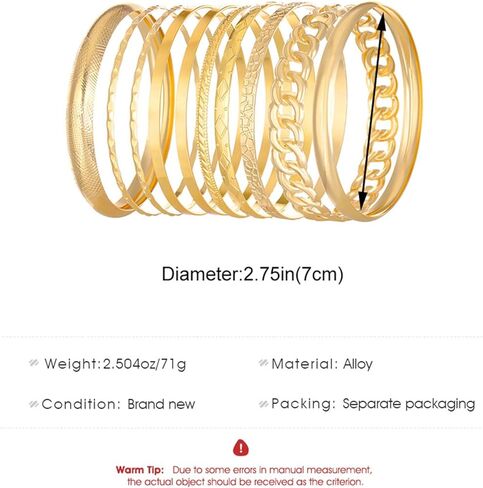 Zeshimb Gold Bangle Bracelet Set for Women Multi Stacking Wide Bangles Indian Bollywood Chunky Bangle Bracelets Ethnic Glossy Textured Twist Bracelets Collection Wedding Outfit Jewelry (10Pcs) in Saudi Arabia
