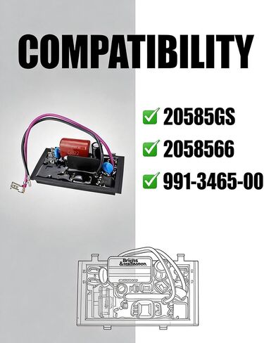 Flecto 20585GS Voltage Regulator for Briggs & Stratton Generator, AVR Replacement for 2058566 991-3465-00, Generator Power Output Regulator for Stable Voltage Control in Saudi Arabia