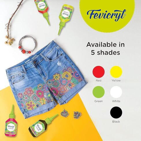 Fevicryl 3D Outliners Regular Kit 20ml x 5 | Fabric and Multi-Surface 3D Outliners Assorted Pack, Multi Colour | DIY Art & Craft | Ideal for Artists, Gifting in Saudi Arabia