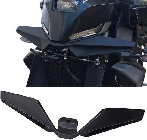 Motorcycle Side Wind Fin Motorcycle Side Spoiler Front Fairing Aerodynamic Winglets For MT09 MT-09 SP MT 09 mt09 2024 2025（Black） in Kuwait