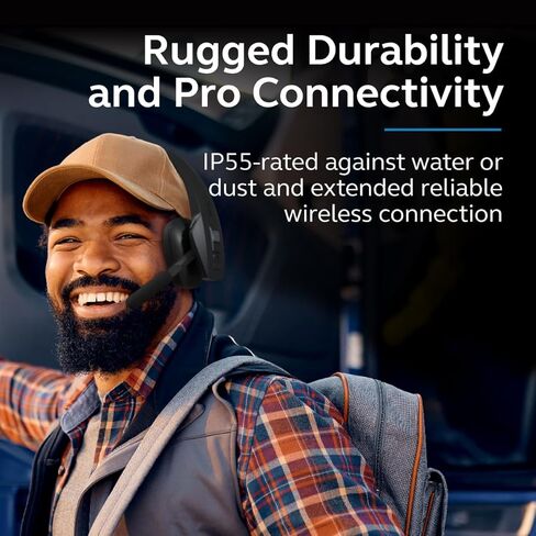 BlueParrott Pro B450 Mono Bluetooth Wireless Headphone 98% Noise Cancellation Over Head Trucker Headset with Mic and ANC, Premium Padding, Voice Control, 45 Hours of Battery, Black in Saudi Arabia