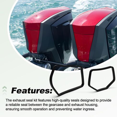 مجموعة سدادات غطاء العادم وغطاء علبة التروس الخارجية العلوية والسفلية المتوافقة مع Johnson Evinrude ETEC 75 140 150 175 200 225 235 250 300 HP V4 V6 Outboard Replace 1602 1610 320936 320961 in Kuwait