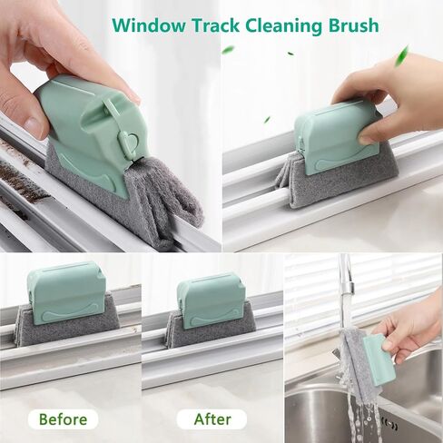 21Pcs Small Cleaning Brush Set for Car Glass & Gap Crevice Cleaning - Window/Door Tracks, Bathroom Sink, Mirrors, Window Sills, Sliding Doors, Shower Door Tracks in Saudi Arabia