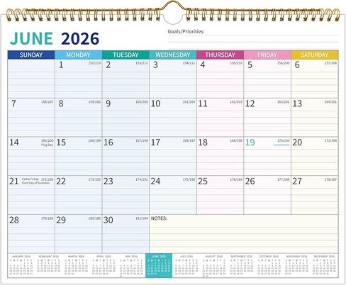 تقويم حائط 2026-2027 - التشغيل الآن - ديسمبر 2027، تقويم 21 شهرًا 2026-2027، 14.57 × 11.42 بوصة، تقويم 2026، تقويم شهري مع كتل مسطرة كبيرة، ورق سميك، عطلات، نظرة عامة وملاحظات سنوية in Kuwait
