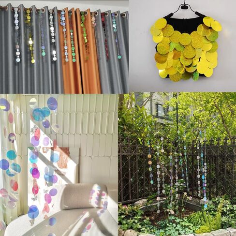 500 Pcs 10 Colors Round Large Sequins, 30mm Iridescent Loose Sequin Paillettes for DIY Craft Wedding Birthday Party in Saudi Arabia