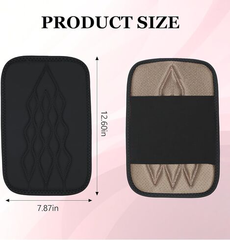wuyaoyao Car Center Console Cover, 12.6"×7.87" Leather Armrest Cover for Cars, Stylish Middle Console Covers, Auto Armrest Cushion Pad, Universal Vehicle Arm Rest Protector, Car Accessories (Black) in Kuwait