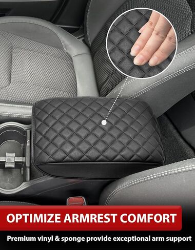 غطاء مسند ذراع وحدة التحكم المركزية KBH لعام 2019 2020 2021-2025 سوبارو فورستر، جلد البولي يوريثان، غطاء حماية لوحدة التحكم الوسطى وسادة وسادة مسند الذراع، مقاومة للخدش، أسود in Kuwait