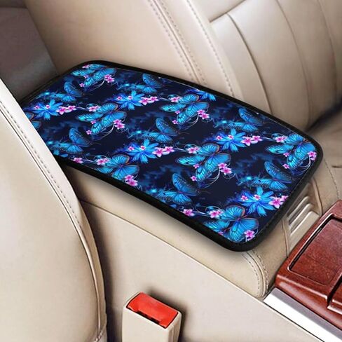 Dog Paw 2 Pcs Car Front Seat Armrest Covers Colorful Paws Cloth Arm Rest Protectors Padding Center Console Lid Black Arm Rest Cover Universal Accessories for SUV Truck Van in Saudi Arabia