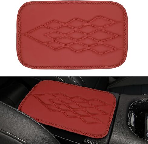 wuyaoyao Car Center Console Cover, 12.6"×7.87" Leather Armrest Cover for Cars, Stylish Middle Console Covers, Auto Armrest Cushion Pad, Universal Vehicle Arm Rest Protector, Car Accessories (Black) in Kuwait