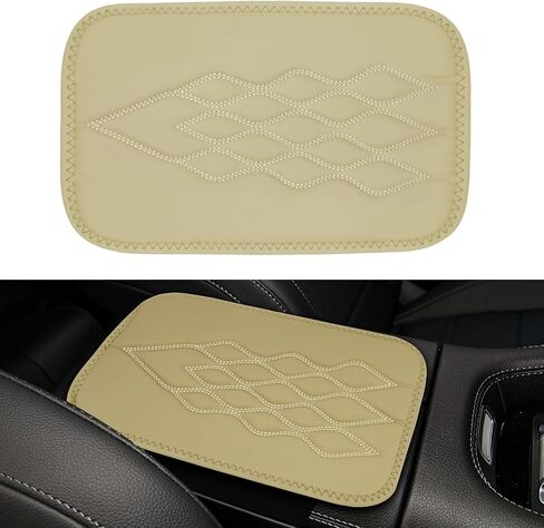 wuyaoyao Car Center Console Cover, 12.6"×7.87" Leather Armrest Cover for Cars, Stylish Middle Console Covers, Auto Armrest Cushion Pad, Universal Vehicle Arm Rest Protector, Car Accessories (Black) in Kuwait