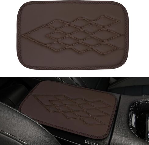 wuyaoyao Car Center Console Cover, 12.6"×7.87" Leather Armrest Cover for Cars, Stylish Middle Console Covers, Auto Armrest Cushion Pad, Universal Vehicle Arm Rest Protector, Car Accessories (Black) in Kuwait