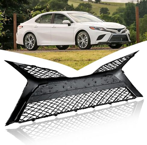 Front Bumper Lower Grille Camry Glossy Black Grill Direct Insert Replacement Compatible With 2018-2020 Toyota Camry SE Sedan 4-Door TO1036185 / 5310206520 in Kuwait