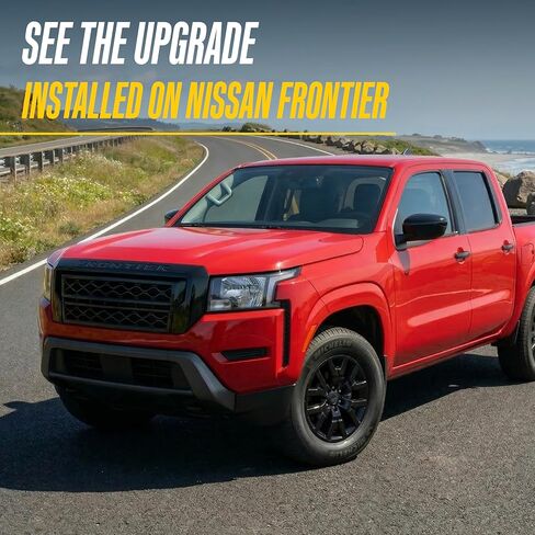 Gloss Black Front Grille Overlay for 2022-2024 Nissan Frontier – 1PC Tape-On Insert Cover w/Emblem Cutout | Easy No-Tool Install | Premium Blackout Finish | US Patented in Kuwait