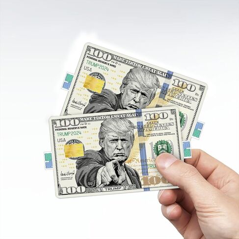 Donald Trump Credit Card Skin Sticker – Trump 2024 Dollar Bill Design Debit Card Skin Cover, Patriotic Credit Card Sticker Wrap, Waterproof Vinyl Card Skin with Chip Cutout, Easy Apply Remove 2-Pack in Saudi Arabia
