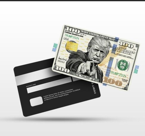 Donald Trump Credit Card Skin Sticker – Trump 2024 Dollar Bill Design Debit Card Skin Cover, Patriotic Credit Card Sticker Wrap, Waterproof Vinyl Card Skin with Chip Cutout, Easy Apply Remove 2-Pack in Saudi Arabia