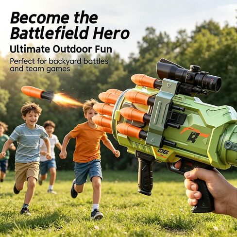 Toy Gun Toy Foam Blasters - New 2026 Jumbo Rocket Gun, Toy Rocket Artillery Launcher RPG Gun with 16 Foam Rockets Bullets, Outdoor Shooting Games Toy Guns for Kids 6-12 Year Birthday Xmas Gifts in Saudi Arabia