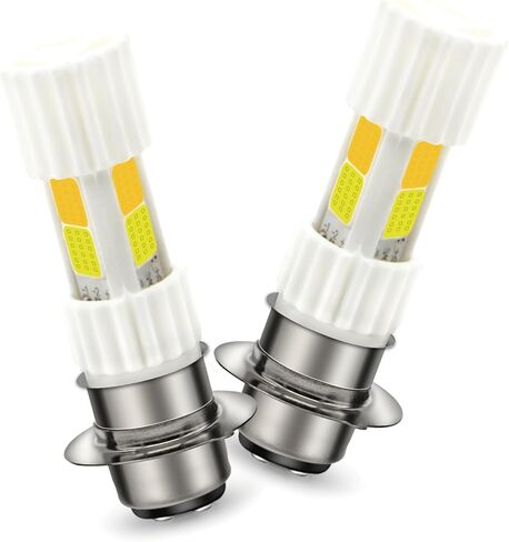 لمبة LED بقاعدة SOFOC H6M 8 وات موفرة للطاقة بلون مزدوج أبيض + أصفر لدراجة نارية أمامية بديلة تناسب مباشرة بدون أسلاك بناء سيراميك 10xLong Life قطعتان in Kuwait