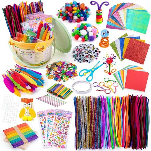 Sundaymot Kids Arts and Crafts Set 2000+ Piece DIY Craft Supplies Kit with Assorted Accessories for Boys & Girls Ages 6-12, School Classroom Projects, Gifts for Boys and Girls. in Saudi Arabia