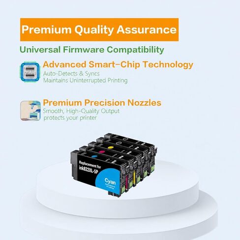 BeOne Remanufactured Ink Cartridges High Yield Replacement for Epson 822XL Ink Cartridges for 822XL Printer for Epson WF-3820 WF-4820 WF-4830 WF-4833 WF-4834 WF-3823 Printer (5 Pack) in Saudi Arabia