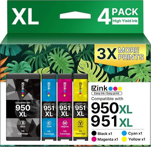 مجموعة خراطيش الحبر E-Z 950XL و951XL مجموعة بديلة متوافقة لخراطيش الحبر HP 950 951 حزمة كومبو 950XL 951XL تستخدم مع OfficeJet Pro 8600 8610 8615 8620 8625 8100 8630 8660 (4 عبوات) in Kuwait