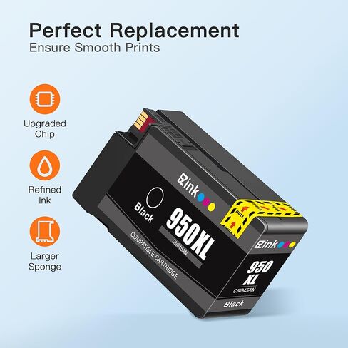 مجموعة خراطيش الحبر E-Z 950XL و951XL مجموعة بديلة متوافقة لخراطيش الحبر HP 950 951 حزمة كومبو 950XL 951XL تستخدم مع OfficeJet Pro 8600 8610 8615 8620 8625 8100 8630 8660 (4 عبوات) in Kuwait