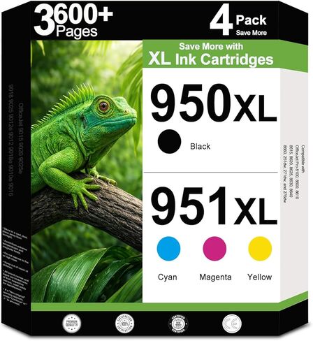950XL 951XL Combo Compatible for HP 950 951 XL Ink Cartridge Work for OfficeJet Pro 8640 8660 8100 8110 8600 8610 8615 8620 8625 8630 Printers with V27.2.1 Chip ( 4-Pack Black, Cyan, Magenta, Yellow ) in Saudi Arabia