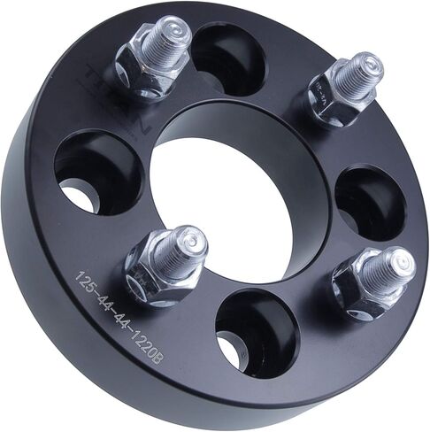 1 Inch Golf Cart Wheel Spacer Compatible with EZGO, Club Car, Yamaha Golf Cart - 4x4 Bolt Pattern, 66mm Hub Bore, 1/2x20 Studs, Billet Aluminum, Black - Pair in Saudi Arabia