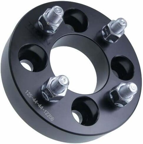 1 Inch Golf Cart Wheel Spacer Compatible with EZGO, Club Car, Yamaha Golf Cart - 4x4 Bolt Pattern, 66mm Hub Bore, 1/2x20 Studs, Billet Aluminum, Black - Pair in Saudi Arabia