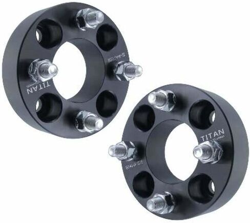 1 Inch Golf Cart Wheel Spacer Compatible with EZGO, Club Car, Yamaha Golf Cart - 4x4 Bolt Pattern, 66mm Hub Bore, 1/2x20 Studs, Billet Aluminum, Black - Pair in Saudi Arabia