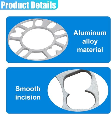 YoRise 2PCS 5 mm Car Wheel Spacers, PCD 100-120mm Aluminum Alloy Hub Centric Wheel Spacer for 4 & 5 Lug, Universal Car Tire Accessory for 4X100, 4X114.3, 5x108, 5x112, 5x120 Bolt Pattern(5MM) in Kuwait